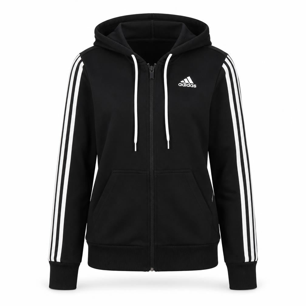 Adidas Unisex Black Full Zip Hoodie 2XS