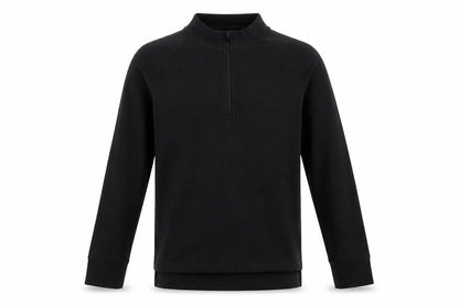 Front view of Trespass boys’ black mock neck long sleeve pullover, 7-8 years