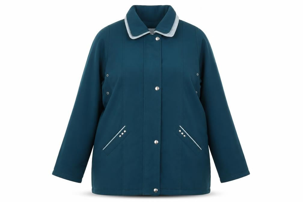 EWM Women's Blue Mid-Length Jacket, Size 18