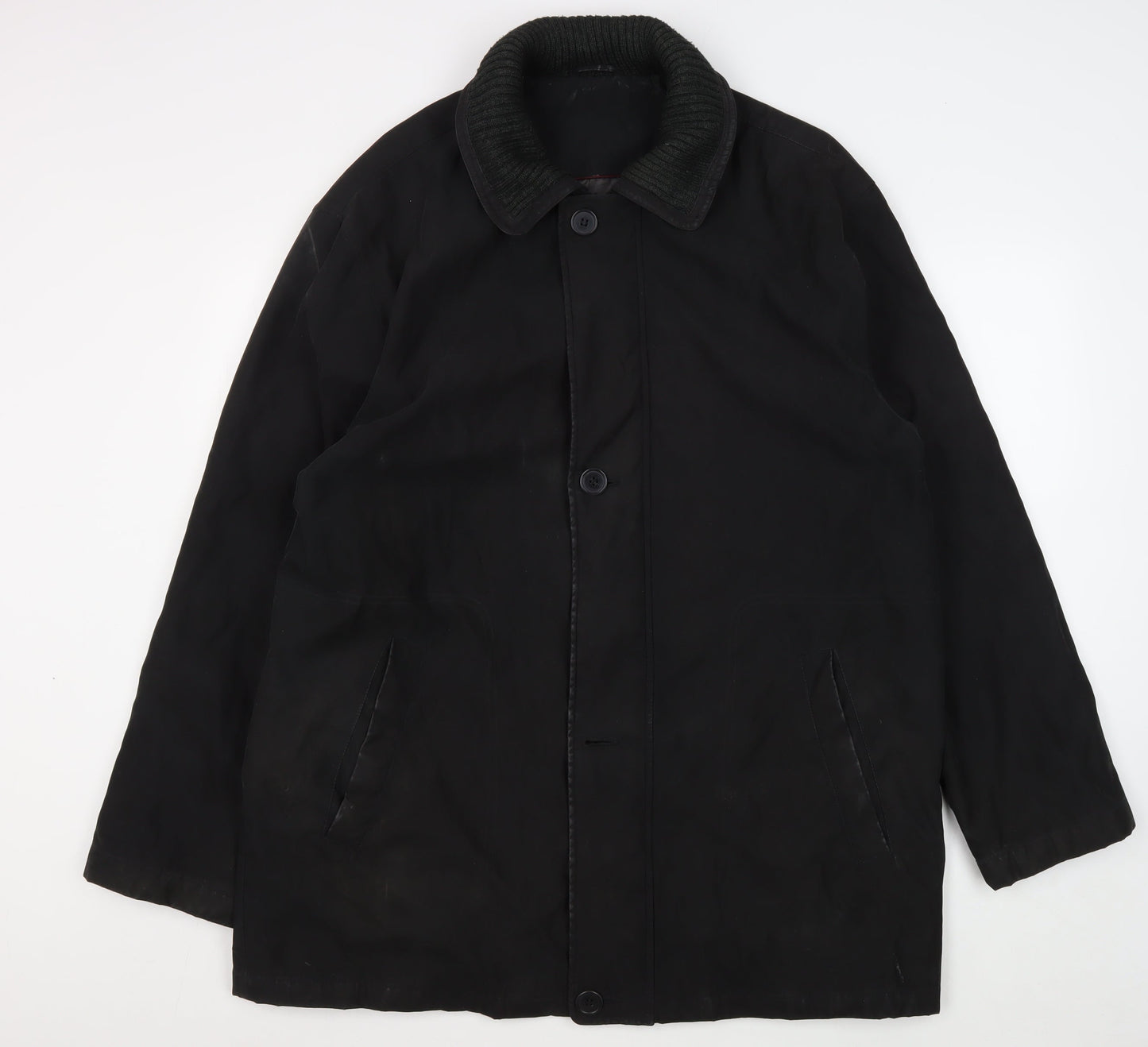 BH LTD Men's Black XL Overcoat Cotton Twill