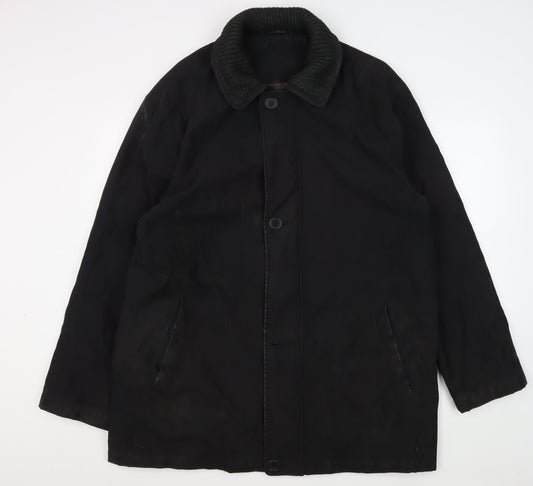 BH LTD Men's Black XL Overcoat Cotton Twill