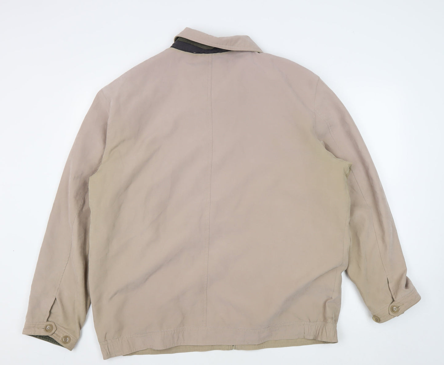 Greenwoods Men's Beige XL Basic Jacket with Zip Closure