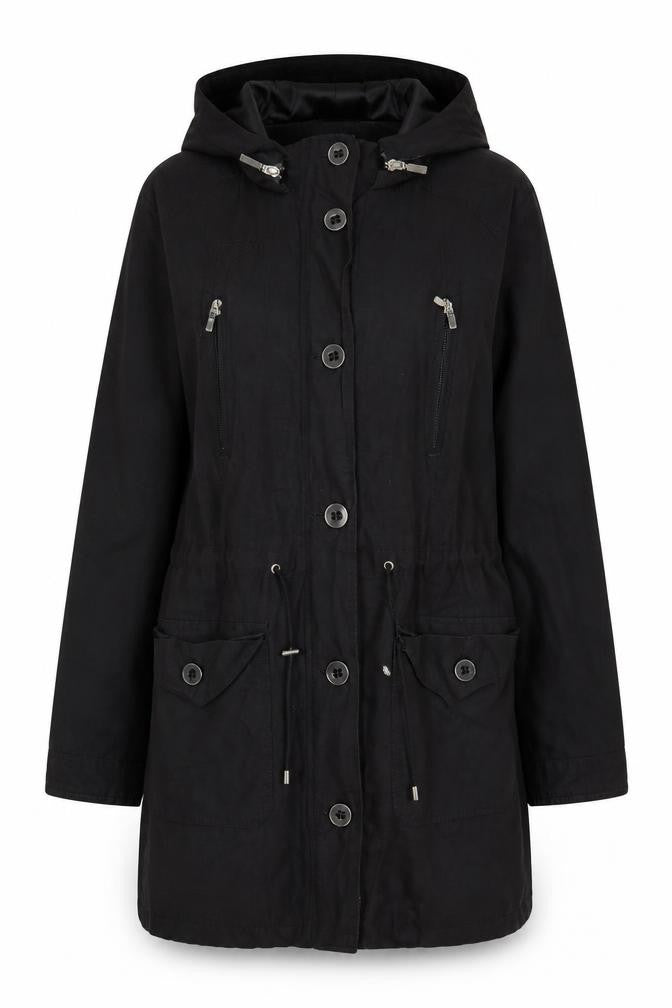 Marks & Spencer Women's Black Hooded Anorak Jacket Size 10