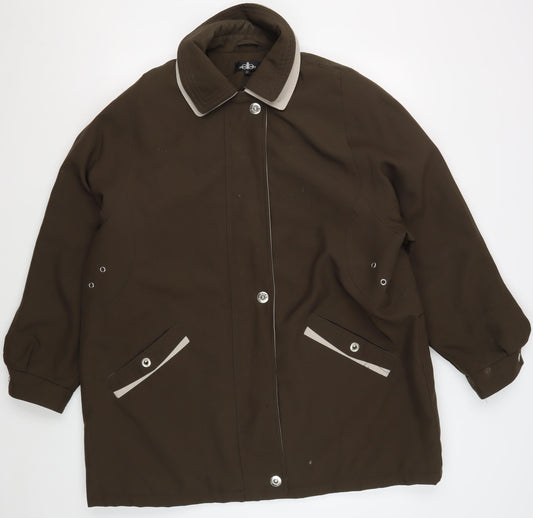 David Barry Brown Polyester Women's Regular Jacket