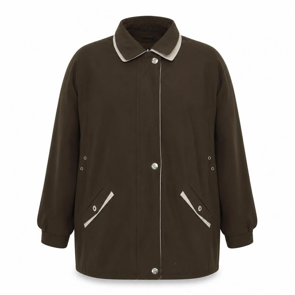 David Barry Brown Polyester Women's Regular Jacket