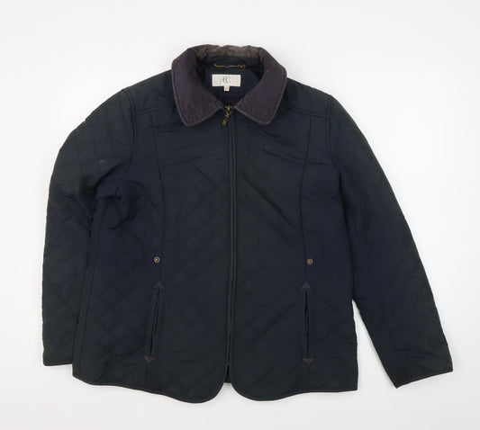 CC Women's Black Quilted Jacket Size 14