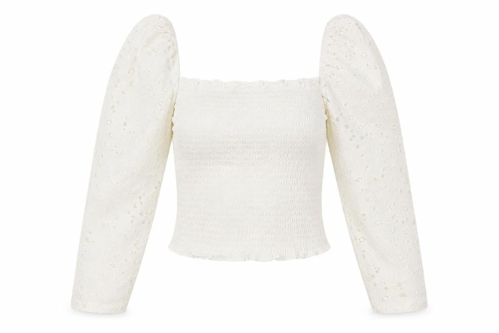 Stradivarius Women White 2XS Cropped Blouse