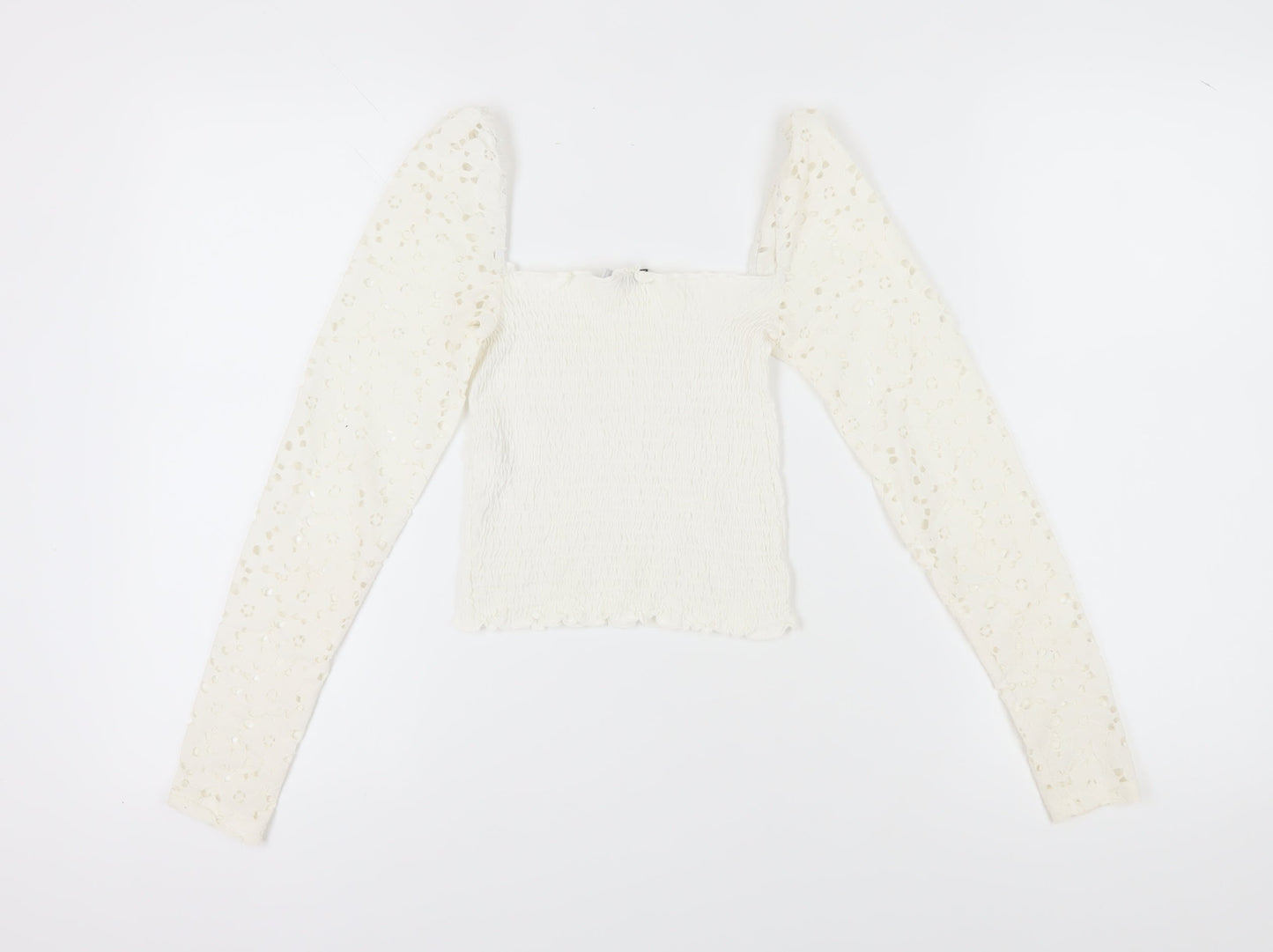 Stradivarius Women White 2XS Cropped Blouse