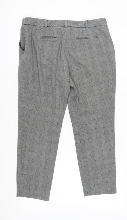 Next Women's Grey Check Trousers Size 14