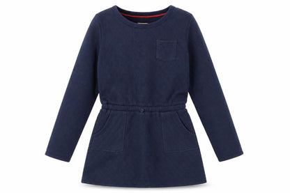Boden Girls' Blue Long Sleeve Quilted Dress 11-12 Years