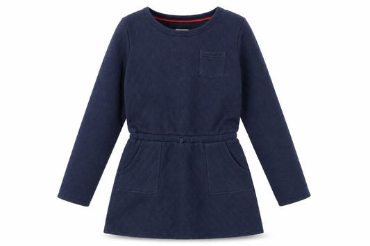 Boden Girls' Blue Long Sleeve Quilted Dress 11-12 Years