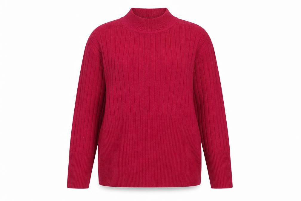 Marks & Spencer Women's Red Mock Neck Pullover Jumper, Size 22