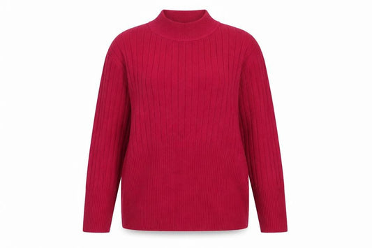 Marks & Spencer Women's Red Mock Neck Pullover Jumper, Size 22