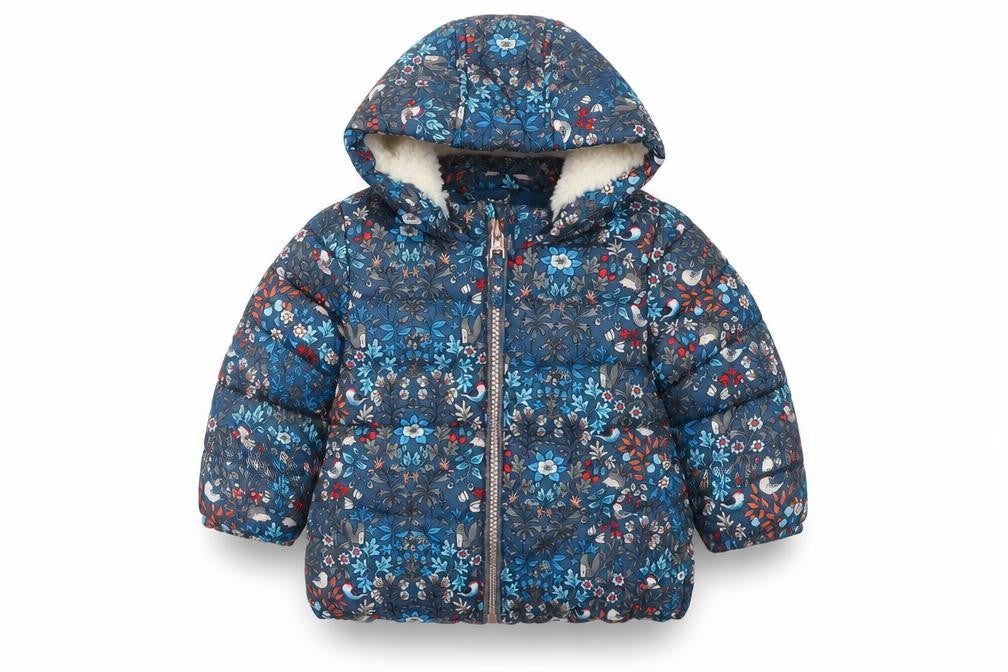 Next Unisex Baby Blue Floral Puffer Jacket 3-6 Months