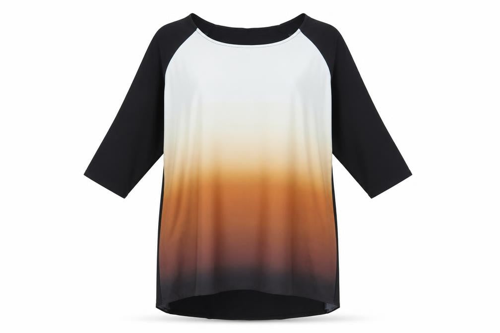 Evans Women's Black Colourblock 3/4 Sleeve T-Shirt
