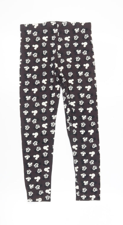 Back view of Disney girls’ black mickey leggings 12-13 years ankle-length