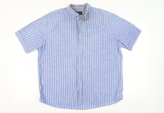 Marks and Spencer Men's Blue Striped XL Shirt