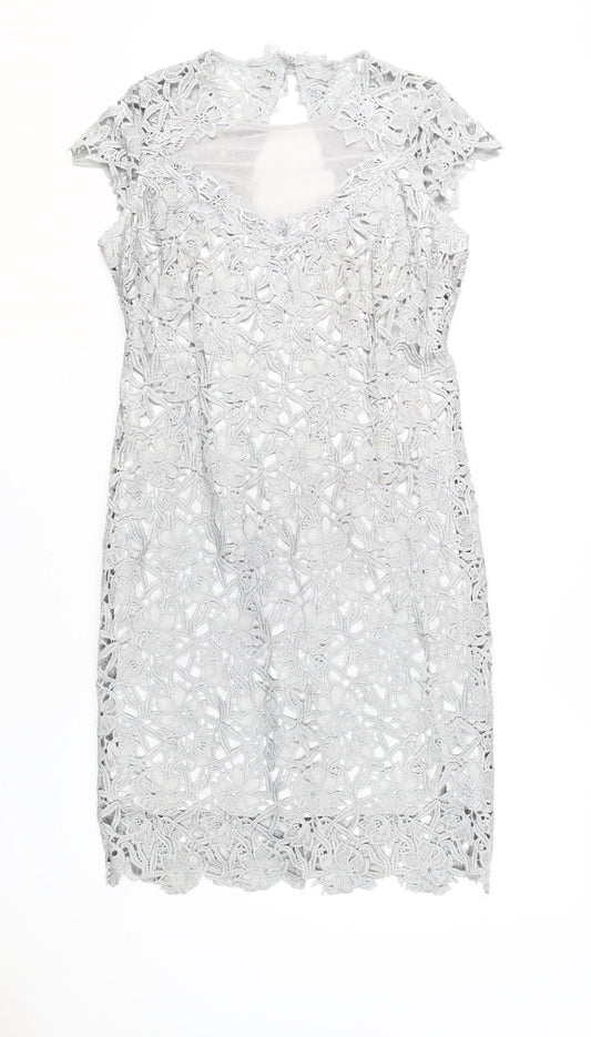 Joanna Hope Women's Grey Sheath Dress Size 12