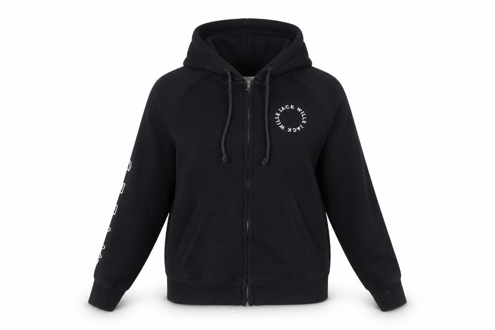 Jack Wills Women's Black Full Zip Hoodie Size 8