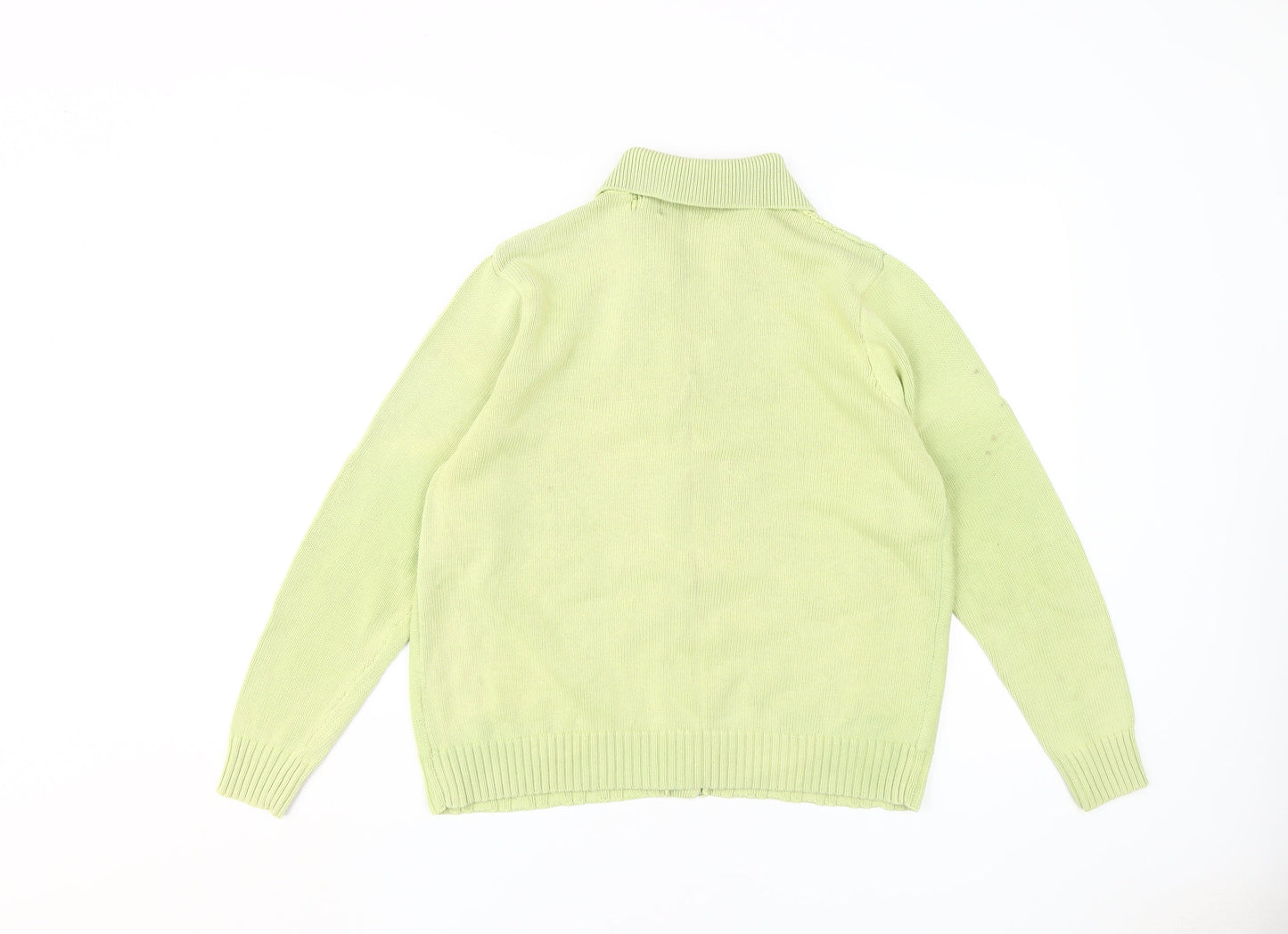 Jumper Women's Green Cable-Knit Cardigan L