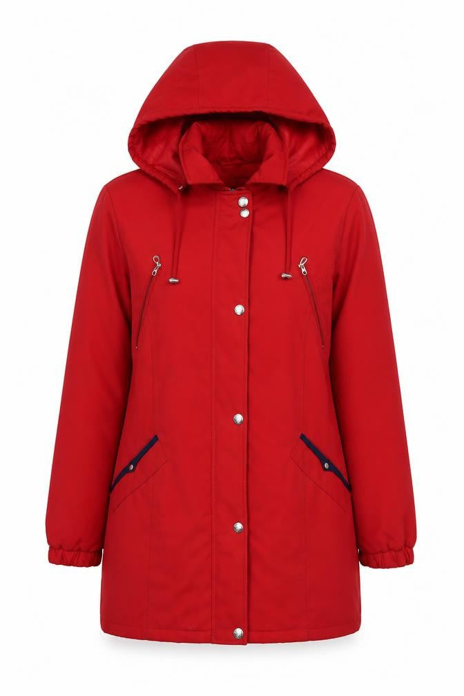JBC Women's Red Parka Coat Size 12 - Stylish Winter Essential