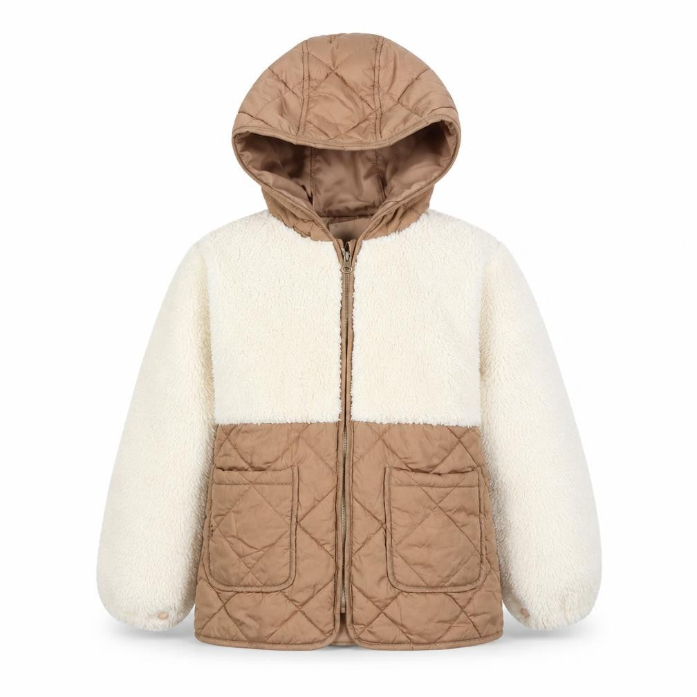 Next Girls Brown Ivory Quilted Puffer Jacket 5-6 Years