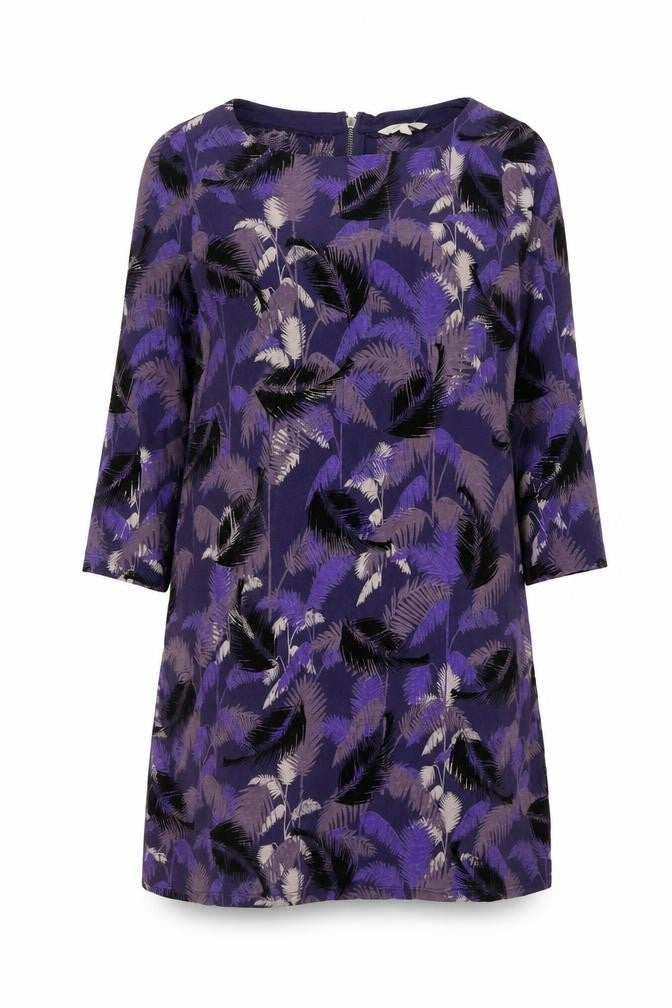 White Stuff Women's Purple Floral Tunic Blouse Size 12