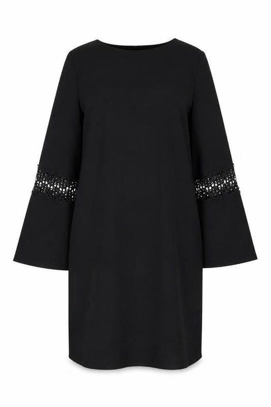 Wallis Black Shift Dress, 10, 3/4 Bell Sleeves
