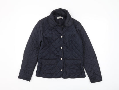 Additional front view of Dorothy Perkins Women's Blue Quilted Jacket, size 8