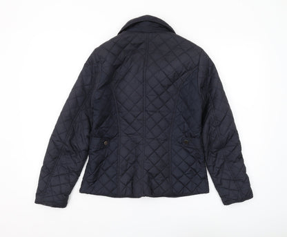 Back view of Dorothy Perkins Women's Blue Quilted Jacket, size 8