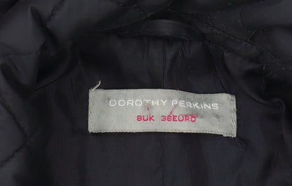 Close-up detail of Dorothy Perkins Women's Blue Quilted Jacket, size 8