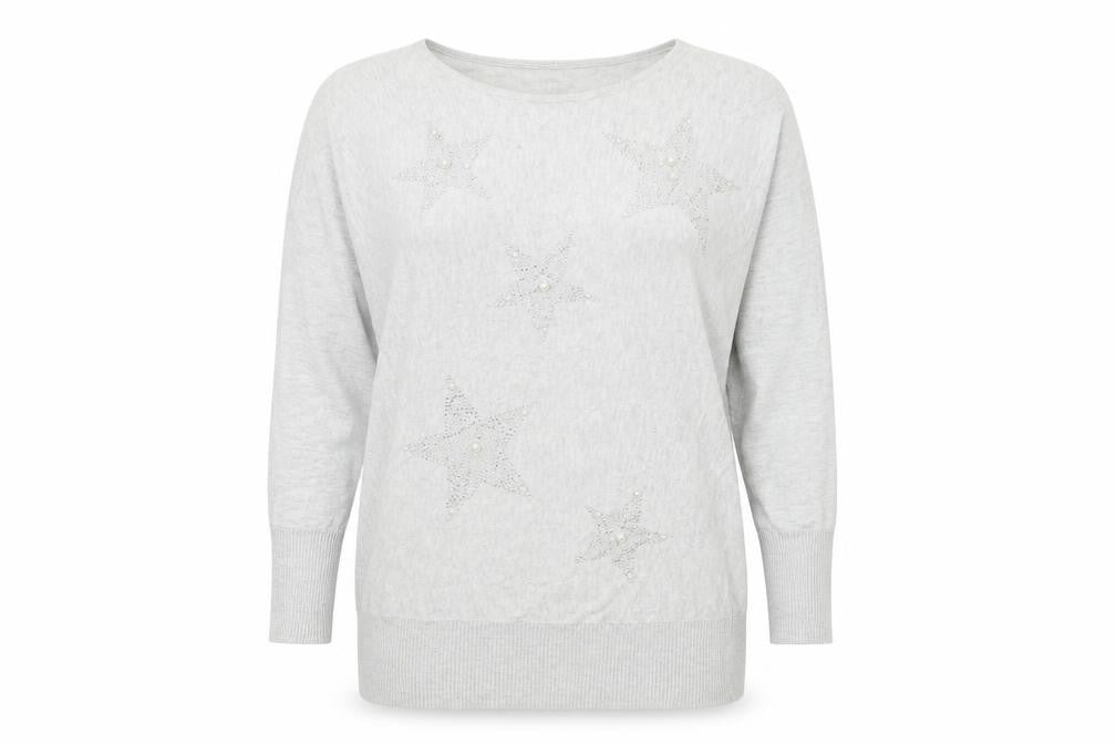 Kaleidoscope Women's Grey Boat Neck Pullover Jumper
