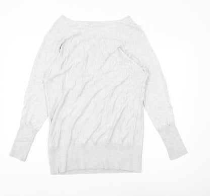 Back view of Kaleidoscope Women's Grey Boat Neck jumper
