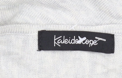 Close-up detail of Kaleidoscope Women's Grey Boat Neck jumper