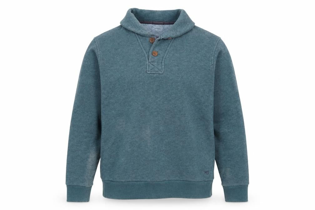 White Stuff Green Henley Sweatshirt, Men's L, Autumn/Winter