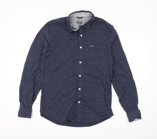 Dockers Men's Blue Slim Fit Button-Up Shirt S