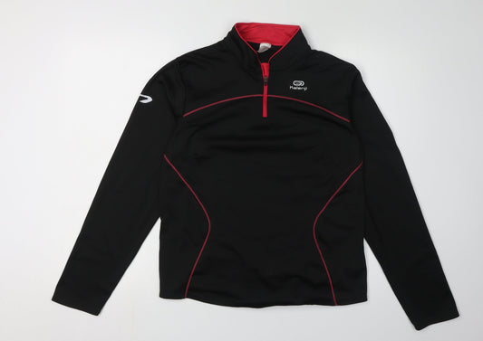 Decathlon Black Unisex Sweatshirt, Size 16, Active Henley