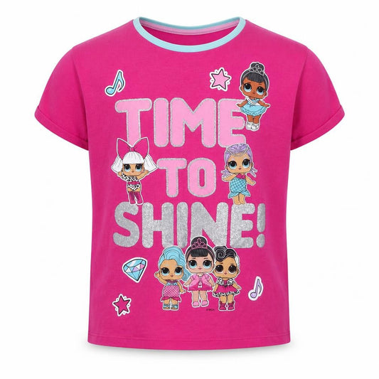 LOL Surprise Girls Pink Glitter Graphic T-Shirt 7-8 Years