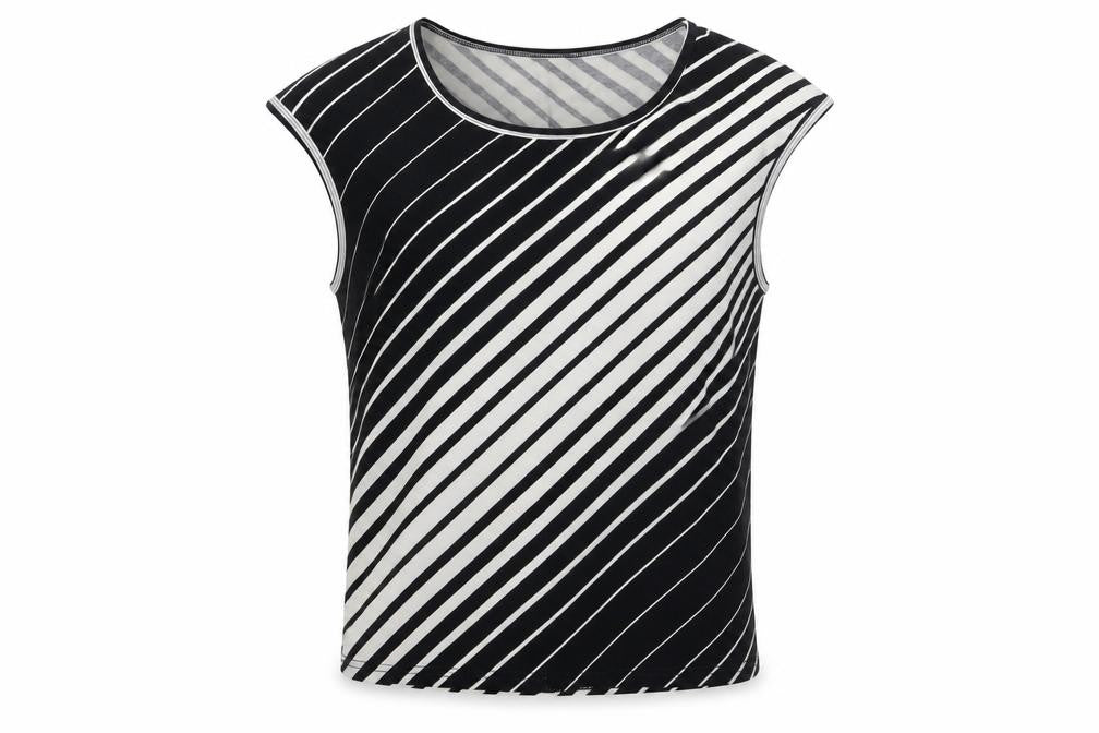 Roman Originals Womens Black Striped Tank Top S/M