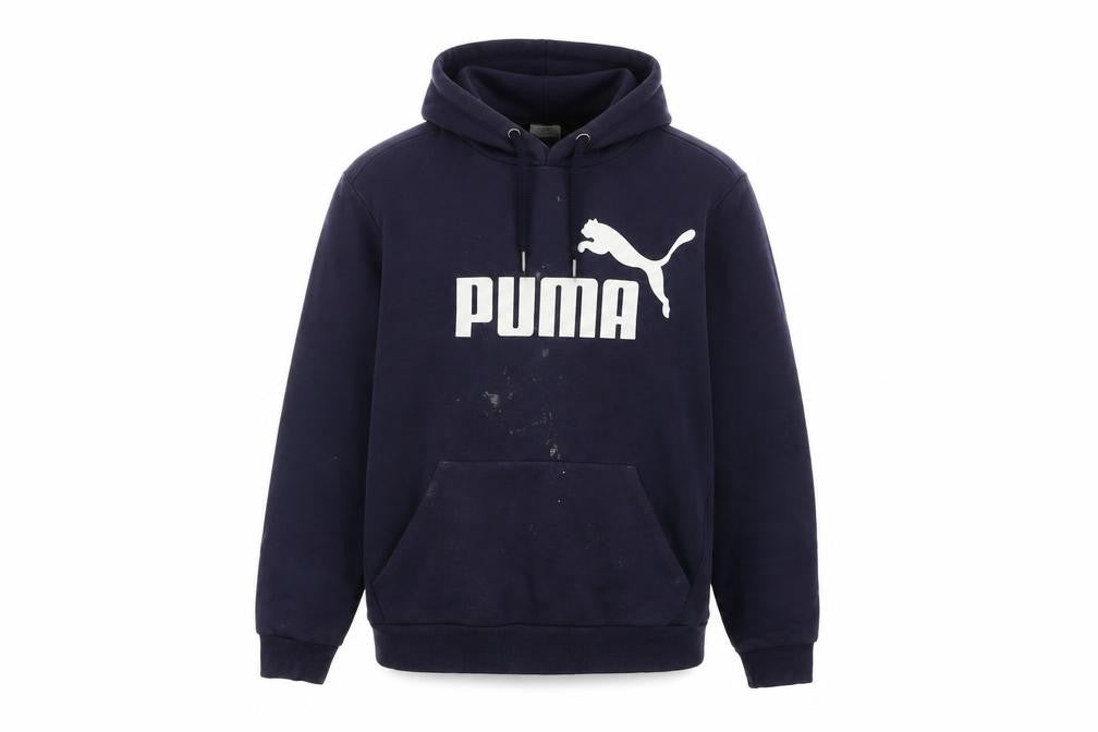 Puma Men's Blue Hoodie, Size S, Logo Accents