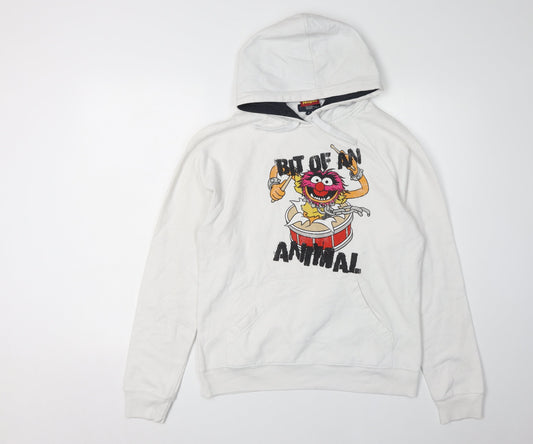 The Muppets Unisex White Graphic Pullover Hoodie S