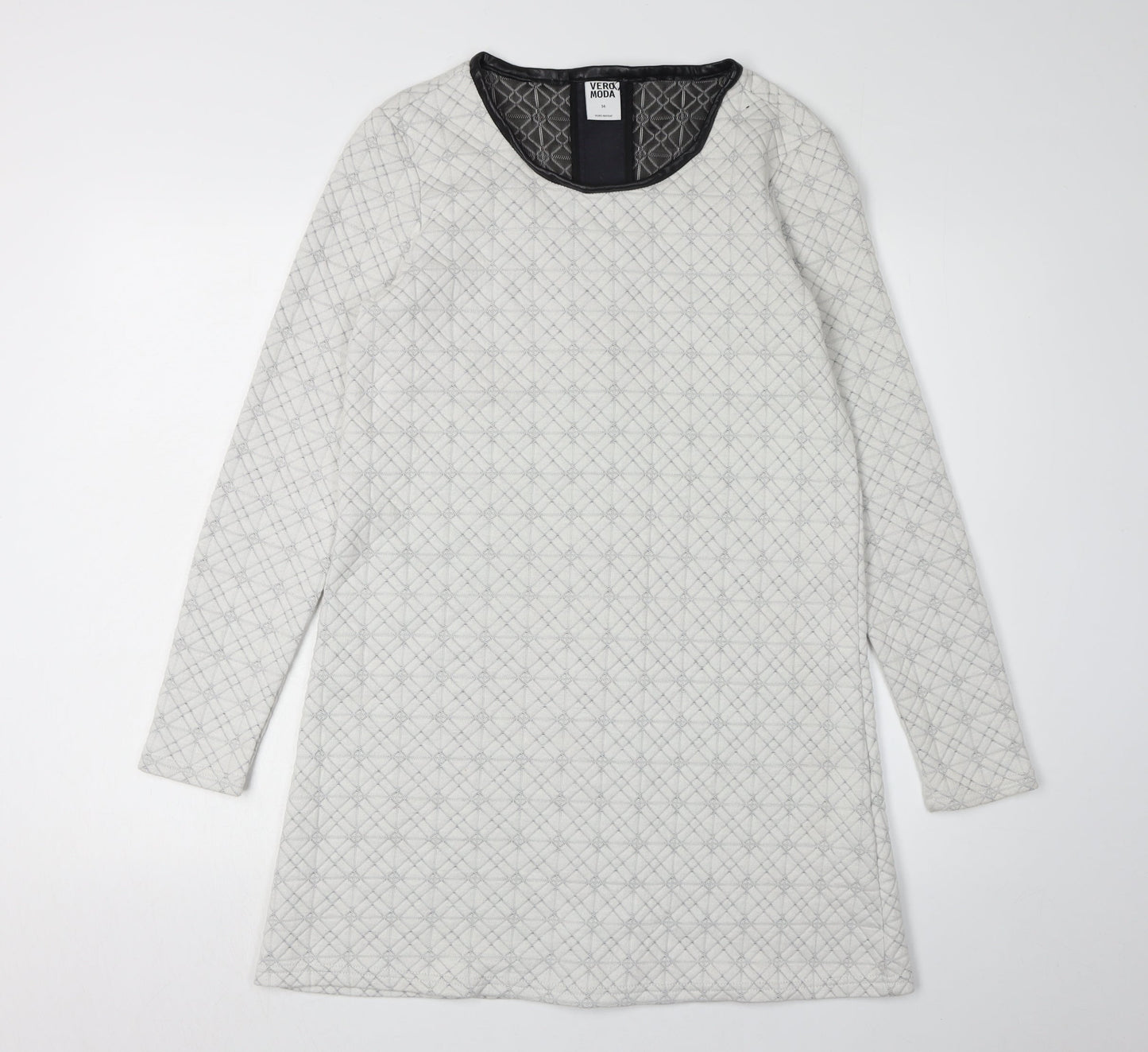 Vero Moda Women's Grey Geometric Shift Dress - Size 6