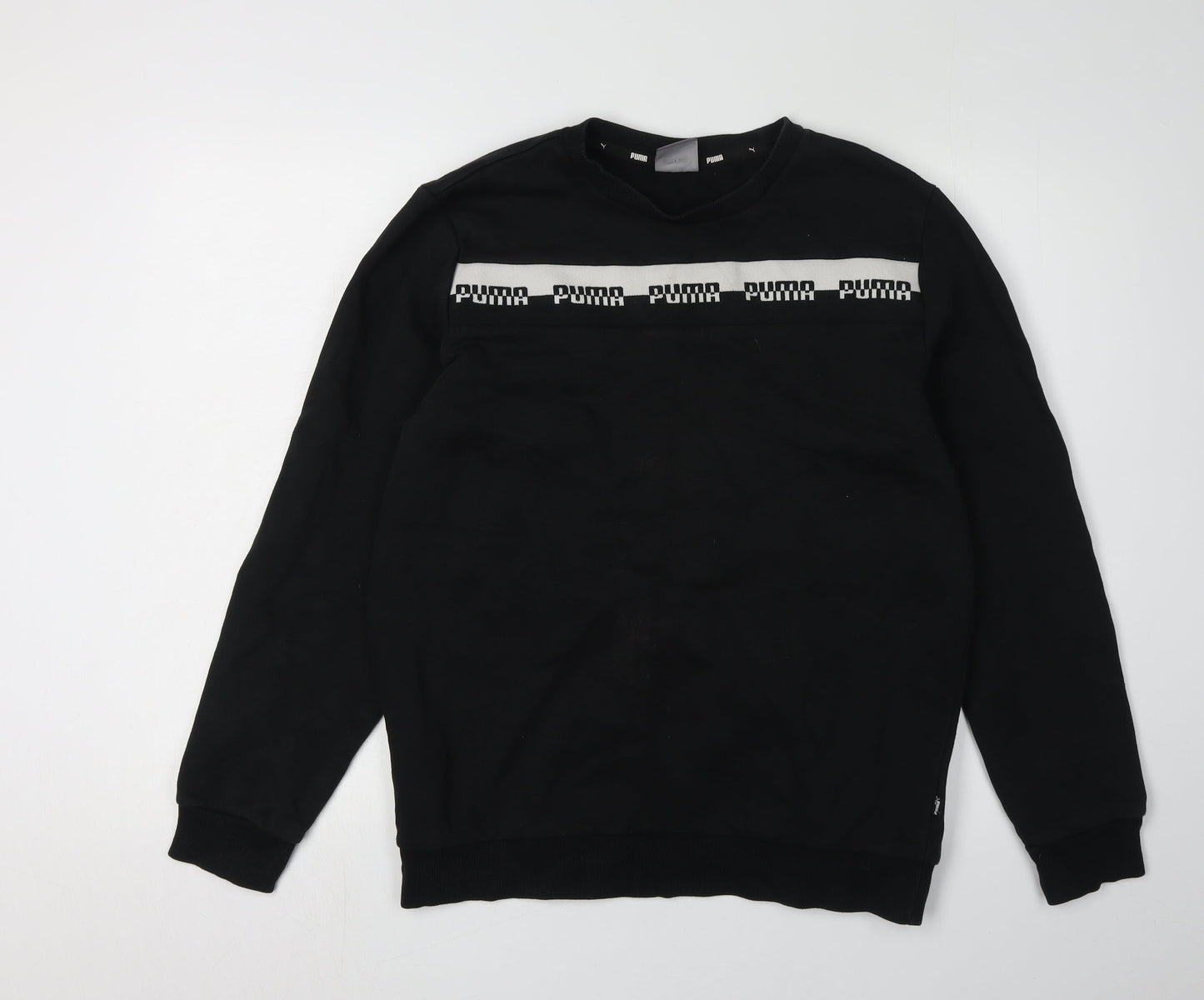 Puma Men's Black Sweatshirt Logo Graphic Pullover - M