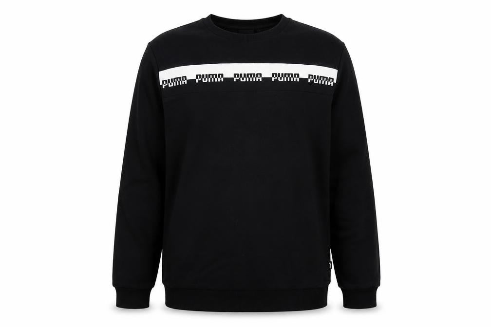 Puma Men's Black Sweatshirt Logo Graphic Pullover - M