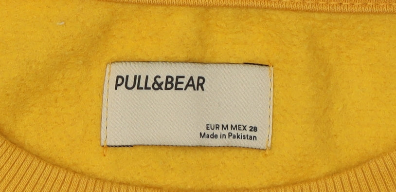 Pull&Bear Unisex Yellow Graphic Sweatshirt M