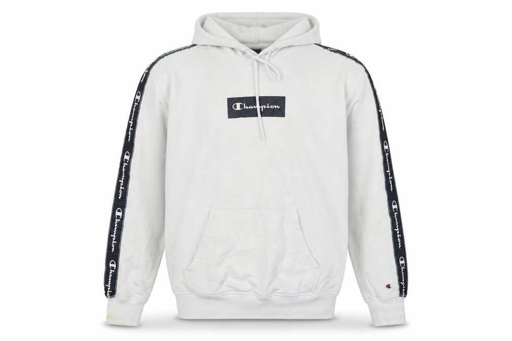 Champion Men's White Large Logo Hoodie