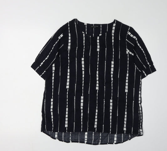 VIZA VIZ Women's Black Striped Blouse Size 10