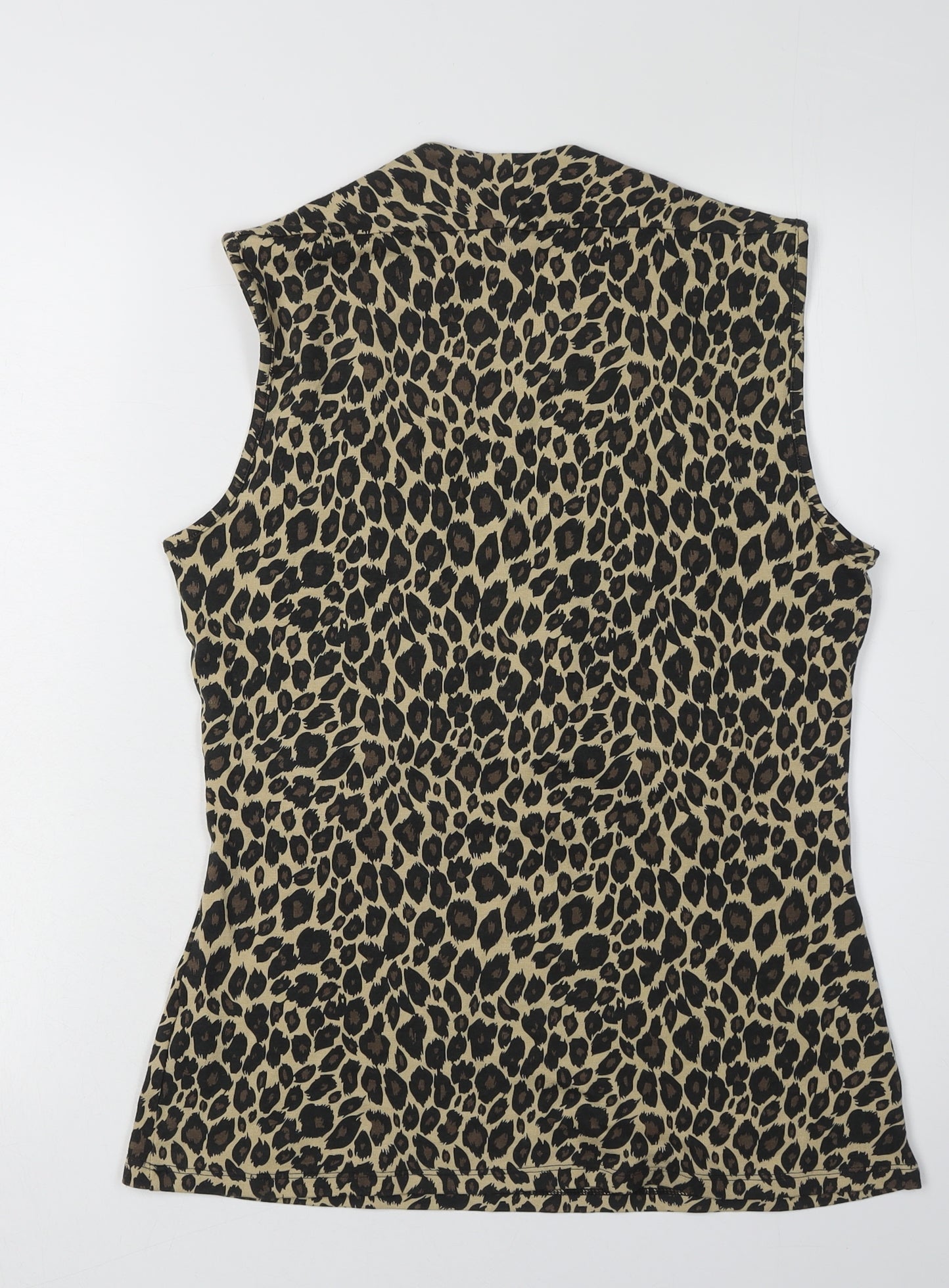 Marks & Spencer Women Beige Animal Print Tunic Blouse Size 14