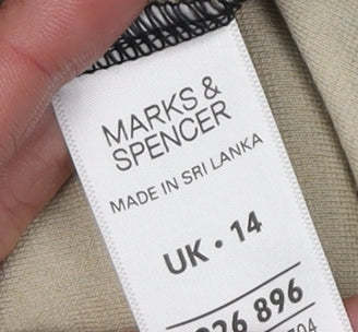 Marks & Spencer Women Beige Animal Print Tunic Blouse Size 14