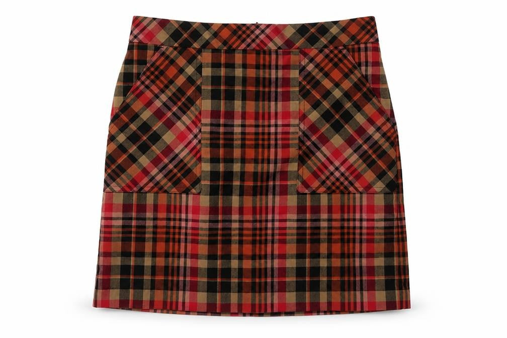 Next Women's Multicoloured Plaid Pencil Skirt Size 8